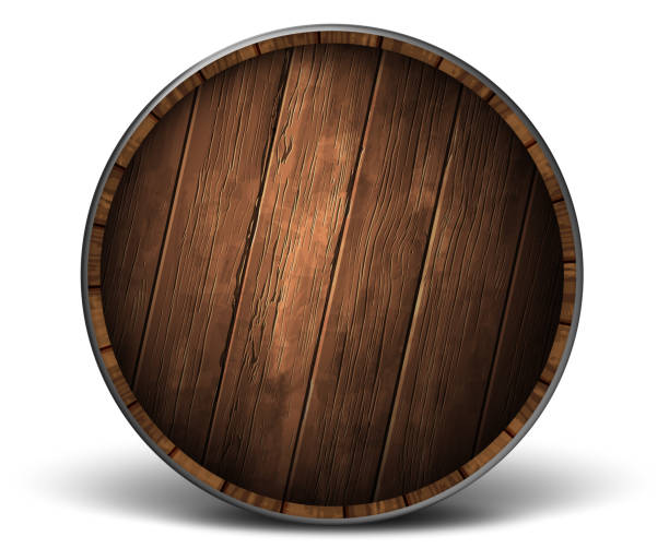 Cover wooden barrels. High detailed realistic illustration. vector art illustration