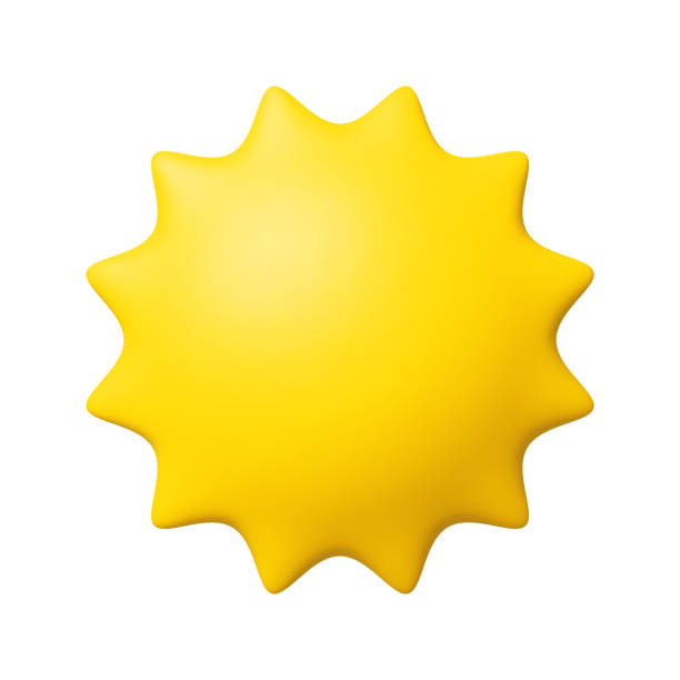ilustrações, clipart, desenhos animados e ícones de 3d vetor mínimo ícone solar de desenho animado - sun sunlight symbol sphere