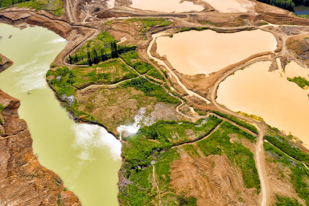 istock Dumps and polluted ponds. Problem of environmental pollution. View from above 1391892690