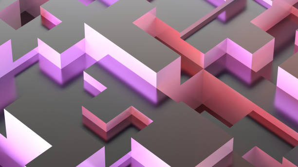 istock 3D Abstract Iridescent Geometric Shapes Background 1391892702