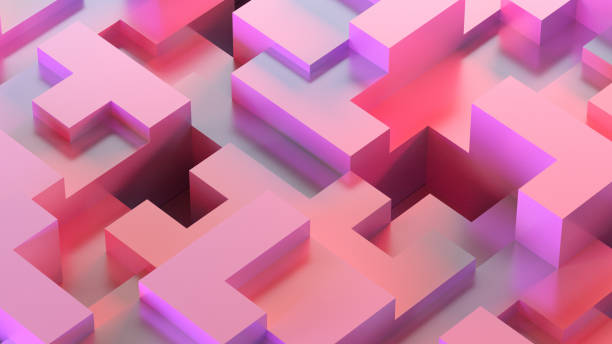 istock 3D Abstract Iridescent Geometric Shapes Background 1391893520