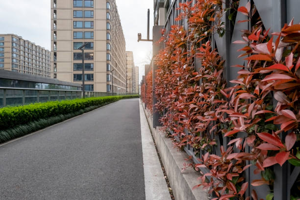 istock Empty road in residential area 1391896917