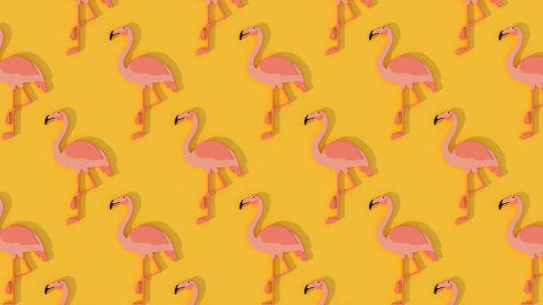 3d rendering of flamingo minimal summer holiday and travel background