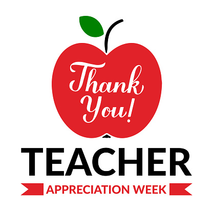 Teacher Appreciation Week typography poster. Annual event in United States on May. Vector template for greeting card, banner, etc.