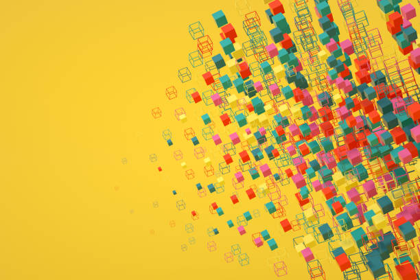 istock Abstract flying multi colored cubes geometric shapes background 1391906702