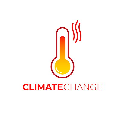 Global Temperature Icon. Global warming. Thermometer