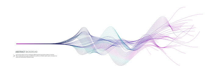 Abstract wave element for design. Digital frequency track equalizer. Stylized line art background. Curved wavy line, smooth stripe