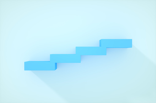 3d rendering of ladder of success concept.