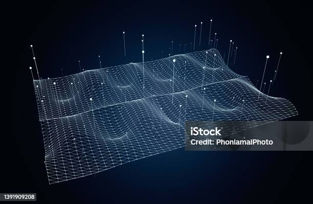 3d Rendering Big Data Visualization Digital Data Threads Plot Network ...