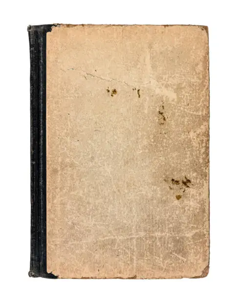 Photo of blank hard cover of old book isolated