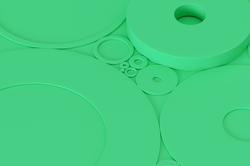 Circles abstract background, 3d render.