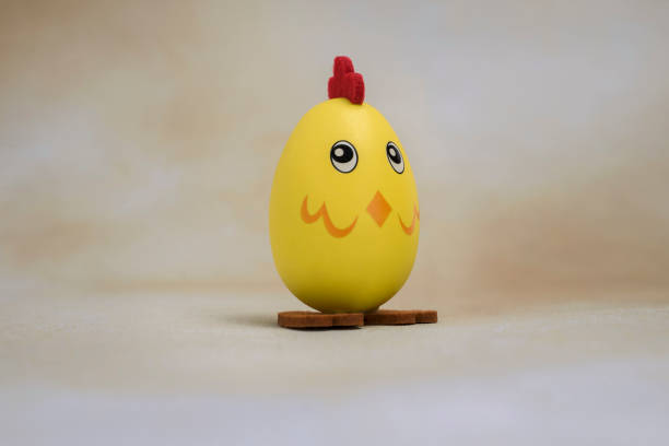 istock Easter figurine-toy made of eggshell, creative craft with children 1391915256
