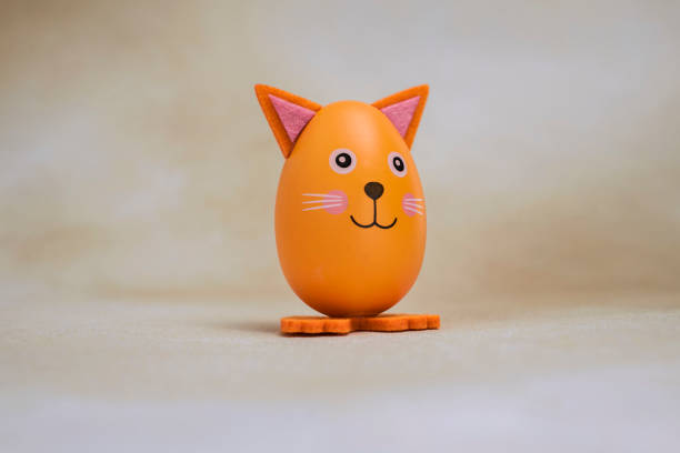 Easter figurine-toy made of eggshell, creative craft with children