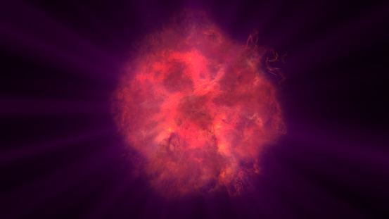 fire flame ball explosion in space, abstract illustration