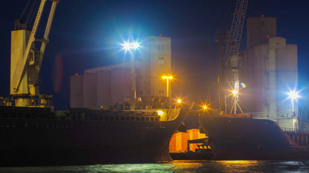 istock Port area illuminated at night 1391916924
