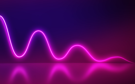 Fondo abstracto con brillantes ondas de neón, luz ultravioleta, espectáculo láser. photo