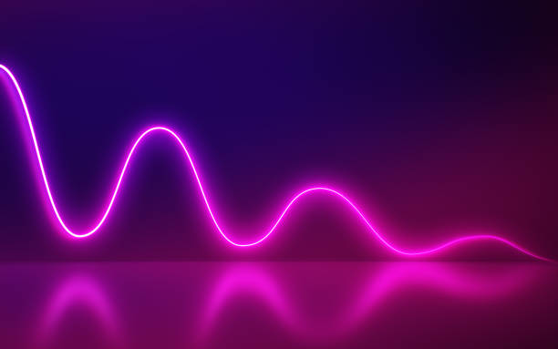 istock Abstract background with glowing neon waves, ultraviolet light, laser show. 1391919974