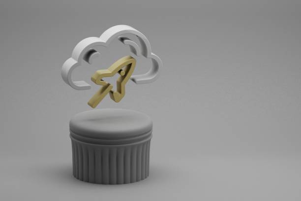 istock Beautiful abstract illustrations Cloud Server Speed symbol icons on a column stand and wonderful background. 3d rendering illustration. Background pattern for design. Web Hosting 1391920005