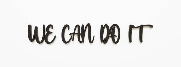 istock We can do it. Banner with dark letters and white background. 1391926102
