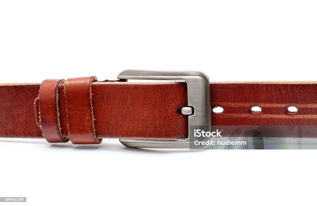 Leather belt isolated on white background Belt Stock Photo