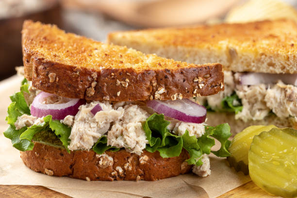istock Tuna salad sandwich cut in half 1391937613