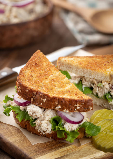 istock Tuna salad sandwich cut in half 1391937652