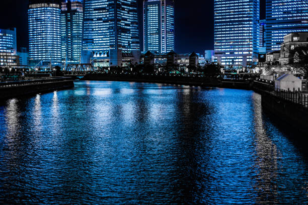 Yokohama night scene (all building light up). Shooting Location: Yokohama-city kanagawa prefecture