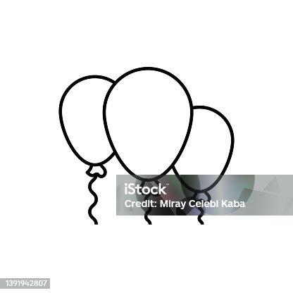 istock Balloons line icon 1391942807