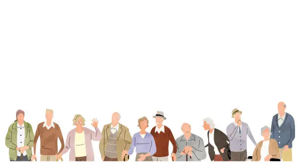 Vector illustration of Vector Illustration Material: Senior Generation, Elderly People, People