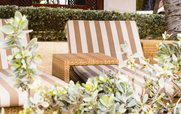 istock Sun Lounge chairs, deck chair, relaxation place. 1391945046