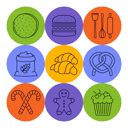 Bakery Line Icons Set