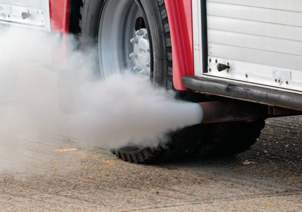 Diesel Exhaust Pollution Exhaust from a Diesel Vehicle smog car stock pictures, royalty-free photos & images