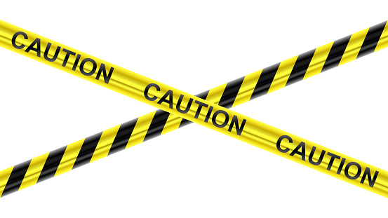 black and yellow stripes caution tape
