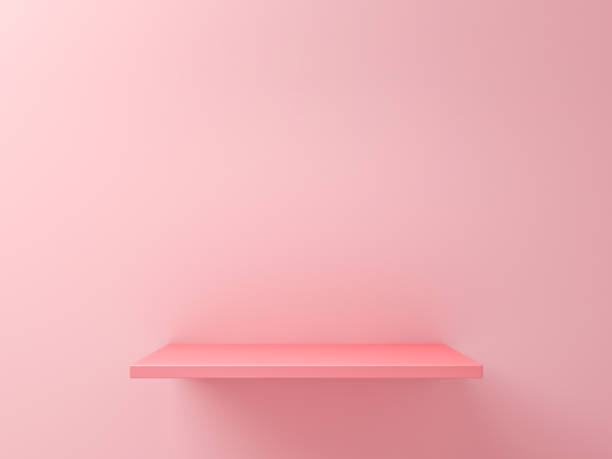 istock Minimal pink display shelf isolated on pink pastel color wall background with shadow minimal creative idea conceptual 3D rendering 1391945427