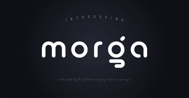 Minimal modern alphabet fonts. Typography minimalist urban digital fashion future creative logo font. vector illustration Minimal modern alphabet fonts. Typography minimalist neon urban digital fashion future creative logo font. vector illustration sans font stock illustrations