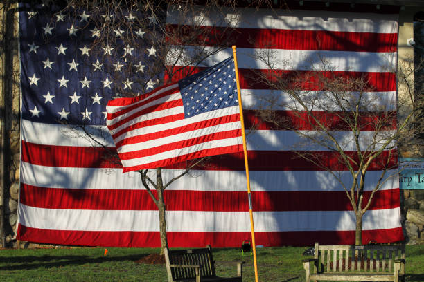 istock US flags during the national holidays 1391947393