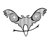 istock Owl Animal Mascot Character Vector Doodle Illustration 1391947721