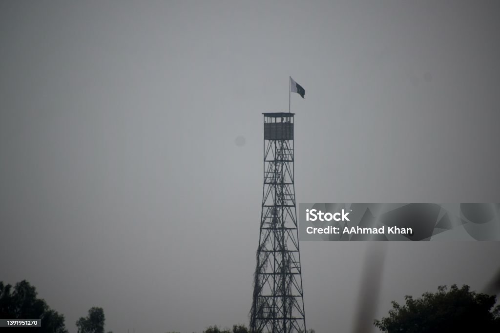 India pakistan Boarder On 15 august and 26 January india pakistan boarders are in tense. Bankers, flags seems on ALC - Actual line of control Adventure Stock Photo