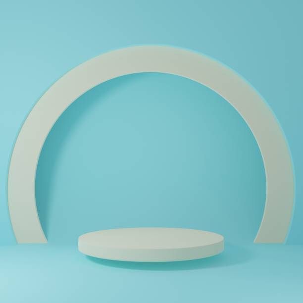 istock Product Stand in blue room ,Studio Scene For Product ,minimal design,3D rendering 1391952948