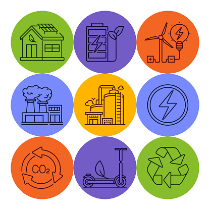 Power and Energy Line Icons Set