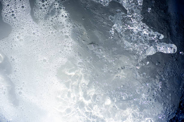 istock Bathtub with heated water and comfortable on the move, sparkling in white background 1391960219