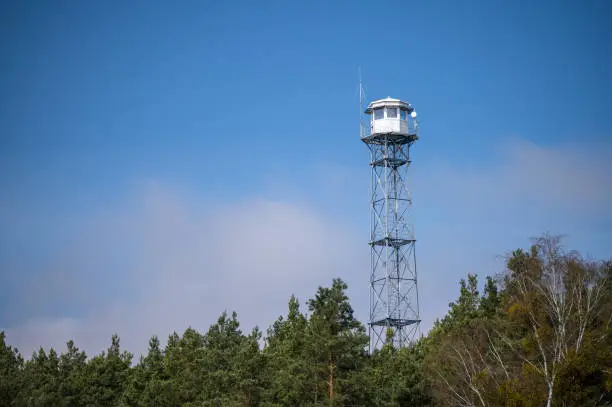 Photo of Fire lookout tower. Miszory, Kampinos National Park, Poland.