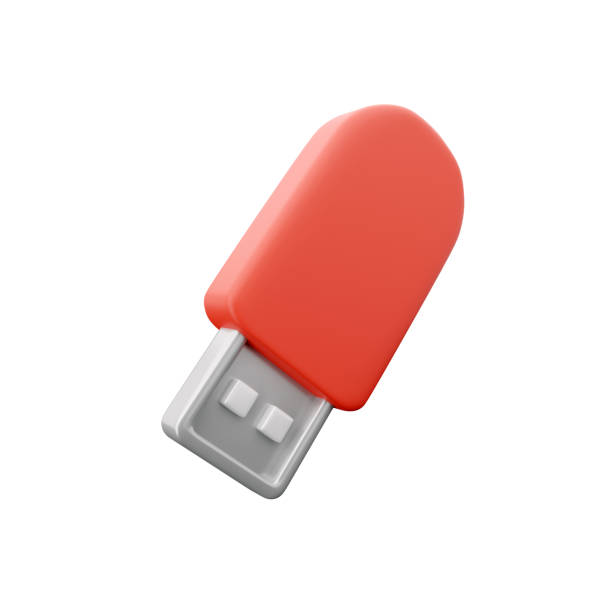 3d render illustration usb cartoon icon on white background. 3d render USB icon