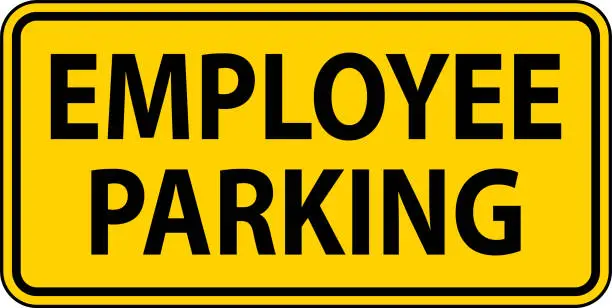 Vector illustration of Employee Parking Sign On White Background