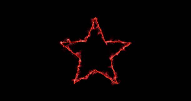 istock star shaped frame, footage Abstract technology red 3d stars from animated dots, particle circles. blend mode, geometric background. isolate on black background. 1391968481