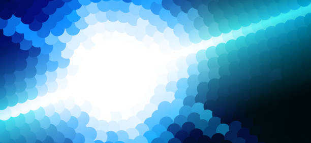 Blue and turquoise dotted template with circle and ray. Background with halftone effect Abstract blue and turquoise dotted template with circle and ray. Vector graphic background with halftone effect pics of a dodgers stock illustrations