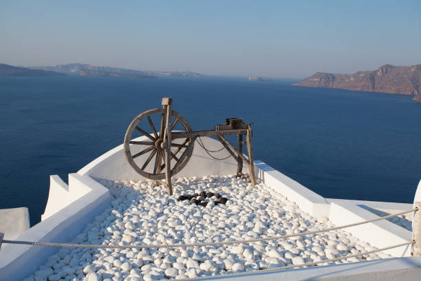 Nea Kameni off Firá on Santorini Caldera on South Aegean Islands, Greece