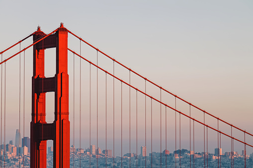 Famous Golden Gate bridge, symbol of San Francisco, California.