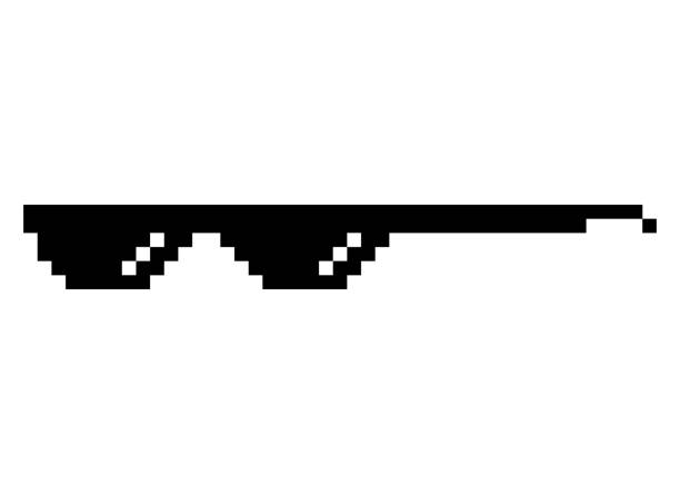 istock Fun retro pixel sun glass icon, life style meme sunglasses thug, vector illustration 1391970920
