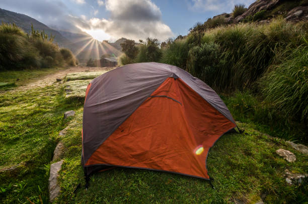 istock Camping tent at sunrise 1391976538